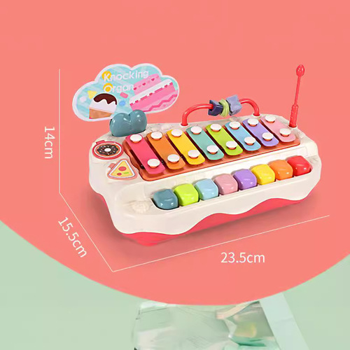 【Dropshipping】Children's Fun Cake Knock Knock Piano Baby Piano Knocking Musical Instrument Two-in-One Eight-Tone Piano