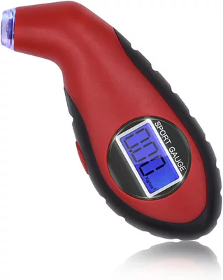 High-precision electronic digital tire pressure Air pressure gauge/tire pressure gauge - red