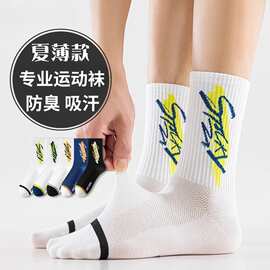 青少年袜子男款夏季薄纯棉跑步防臭透气全棉初中生学生大童运动袜
