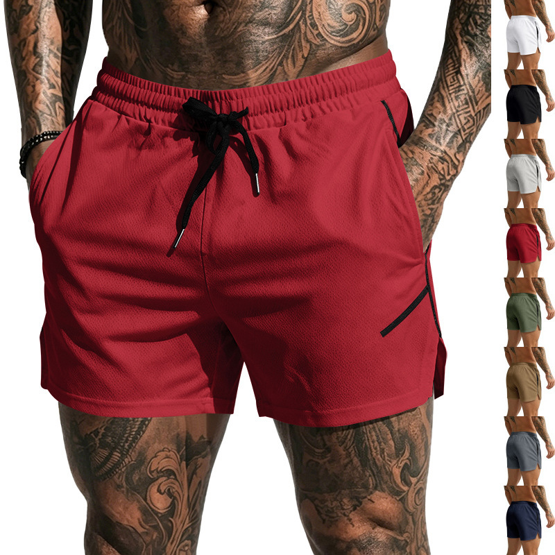 Cross-Border Amazon Summer Men's Mesh Quick-Dry Sports Shorts Fitness Pants Swimming Training Elastic 3-Point Shorts