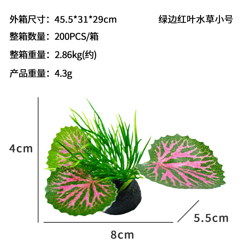 Lado verde hoja roja hierba pequeña