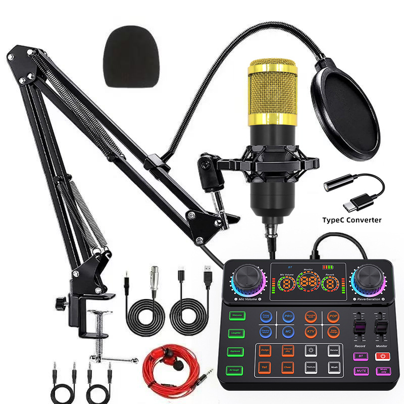 bm800 dorado + KYA2 + kit de conversión typec + auriculares