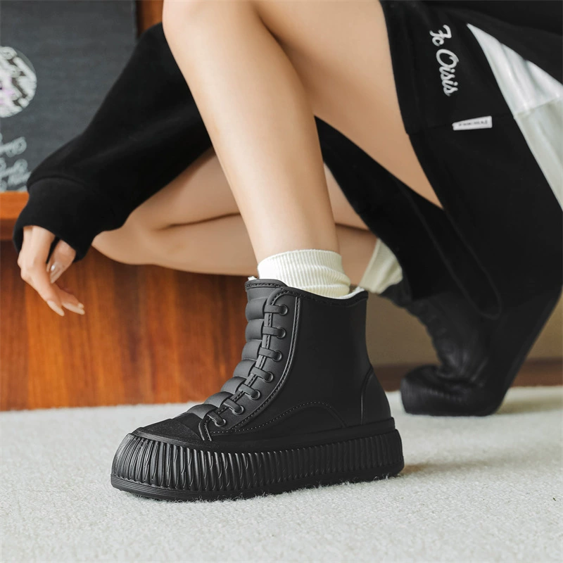 Трансграничная мода короткие дождевые сапоги для женщин, носящих дикую студенческую водонепроницаемую обувь на открытом воздухе кемпинг нескользящая резиновая обувь леди