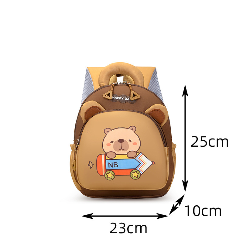 Transfronterizo nueva mochila de niñas Capibara mochila de niños 3 - 6 años de edad 5 gran capacidad mochila de jardín de infantes para niños