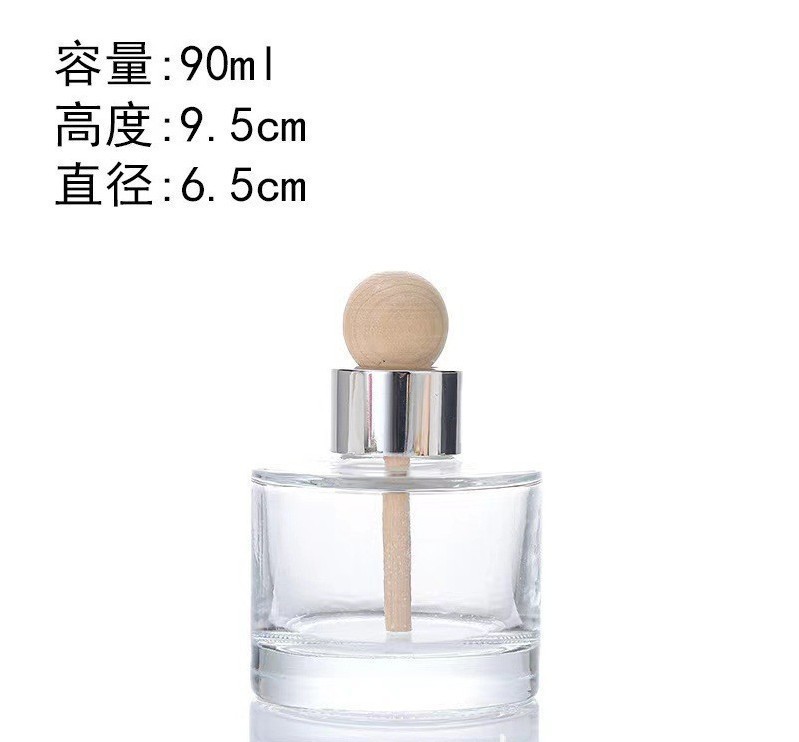 批发供应100ml圆柱形木球香薰瓶摆件无火藤条香氛瓶精油家|undefined