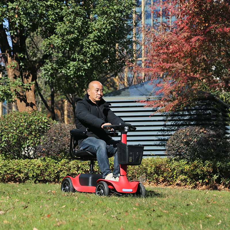 Elderly Mobility Scooter, Four-Wheeled Electric Vehicle for Disabled and Elderly, Small Household Electric Scooter, Low-Speed Folding Electric Vehicle