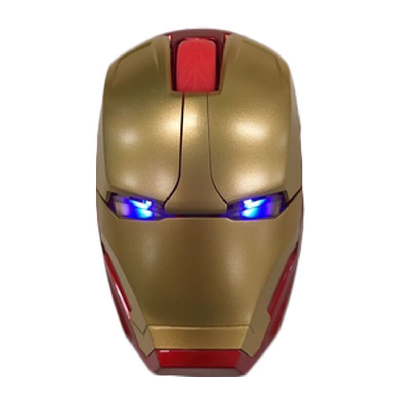En stock ratón inalámbrico Mute acero Warman Notebook juego Oficina Hogar personalizado creativo luminoso Marvel