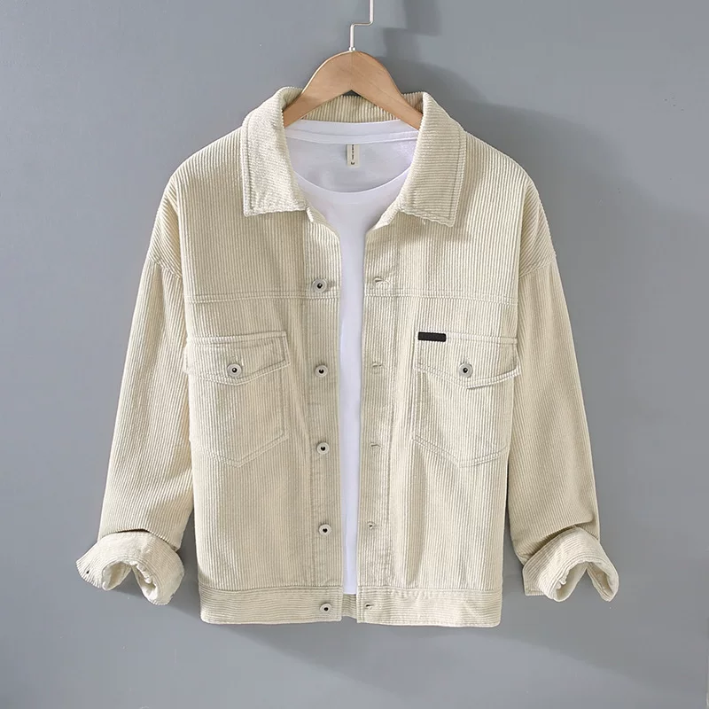 Осенняя вельветовая куртка, цвета хаки и зелёный, размеры M L XL XXL XXXL