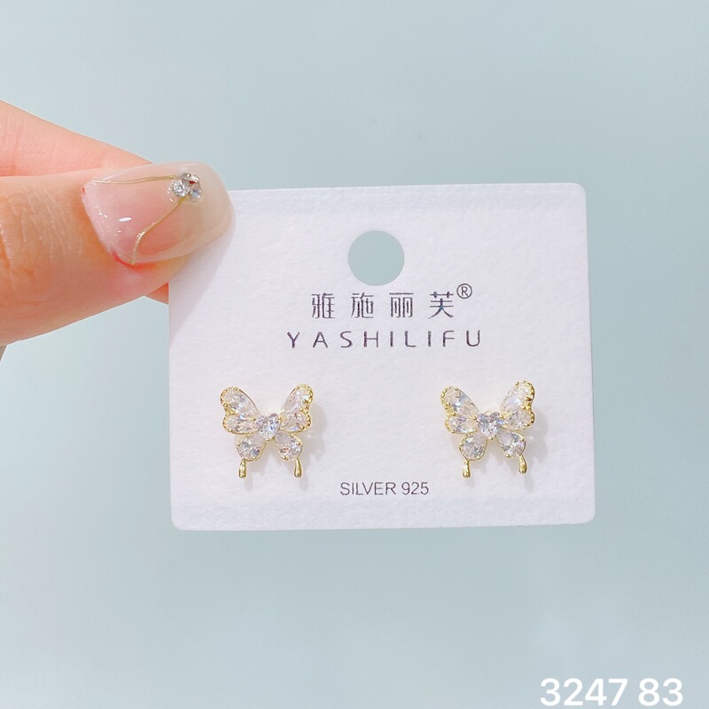 Yashilifu s925 スターリングシルバー新しい絶妙な小さなジルコン光沢のあるイヤリングシンプルで多用途の女性のイヤリング|undefined