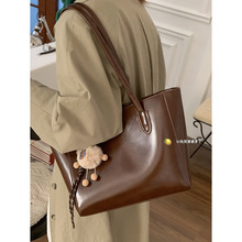 复古大包包女2024新款高级感单肩包大容量小众托特包时尚通勤包