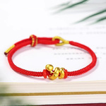 2025新款黄金生肖蛇吊坠男女情侣款足金999手串本命年送女友礼物