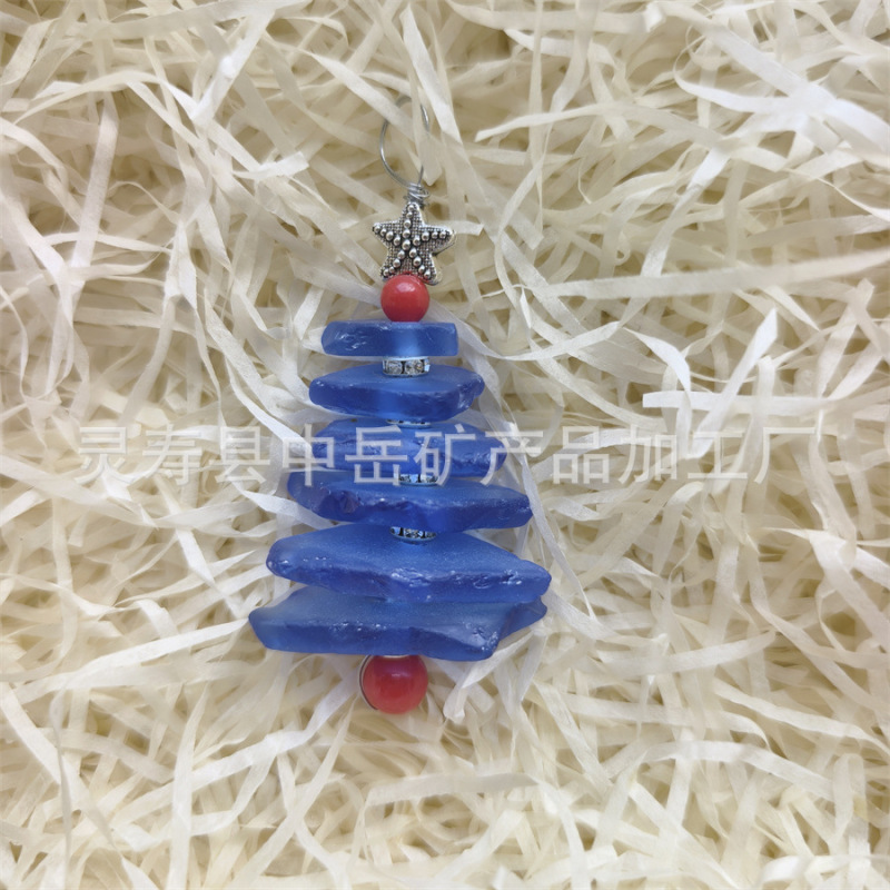 2025跨境新品Ocean Christmas Tree Ornament圣诞装饰海玻璃挂件|undefined