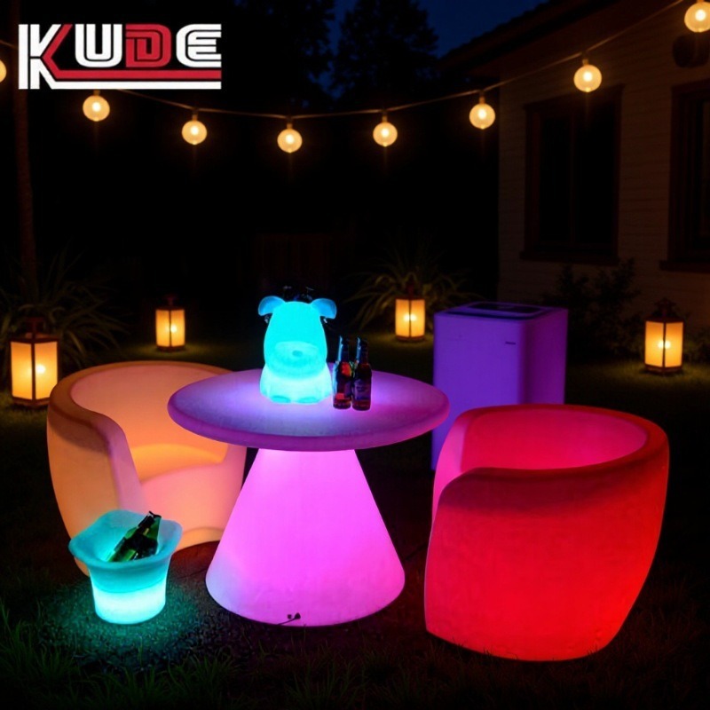 Sofá luminoso creativo al aire libre, mesa de bar luminoso, silla de bar, muebles LED, mesa de bar, silla de control remoto image 3
