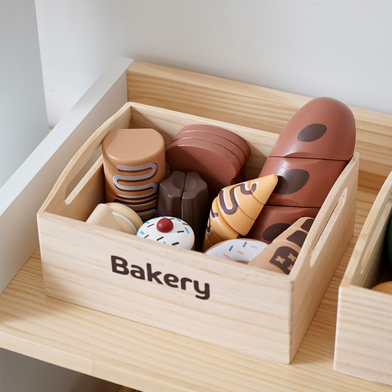 Weiwei Tiger caja de madera juego de frutas troncos rompecabezas para niños pequeños tabla de cortar combinación de utensilios de cocina jugar a la casa juguetes de simulación de cocina