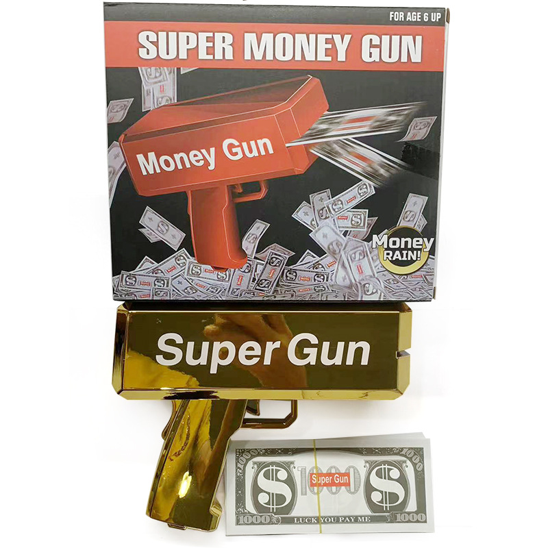 Los fabricantes suministran nuevo dinero exótico pistola de juguete dinero pistola USD dinero pistola partido juego boda dinero tiro