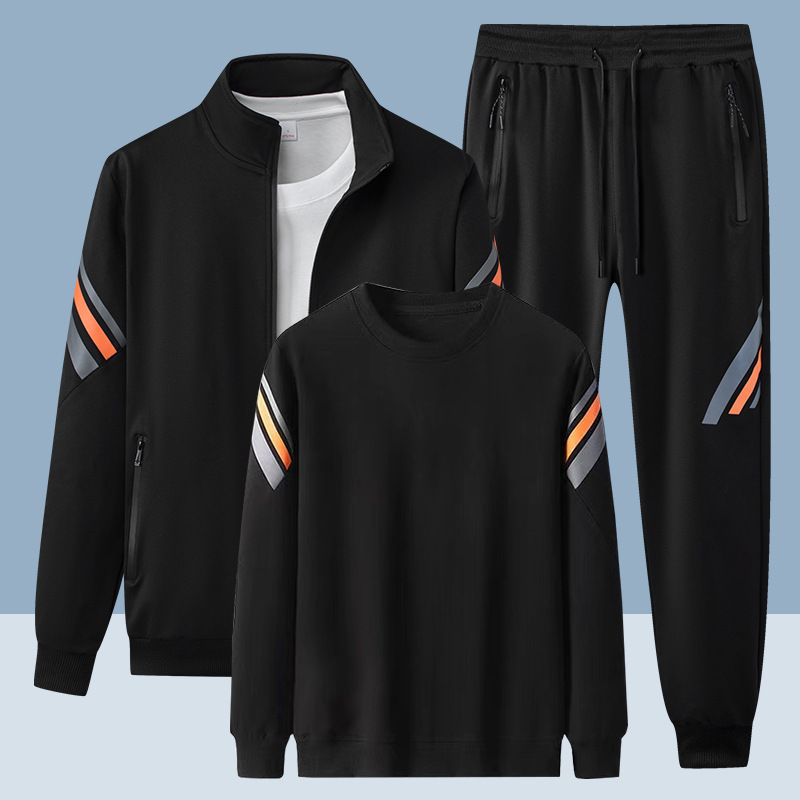 Otoño y invierno pareja de tres piezas juego de carreras deportivas casuales camisetas cardiganes chaqueta universal para hombres y mujeres