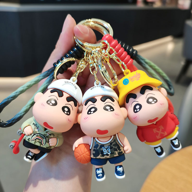 New Korean style crayon small new keychain doll pendant cross-border car ornaments cartoon bag keychain New Korean style crayon small new keychain doll pendant cross-border car ornaments cartoon bag keychain