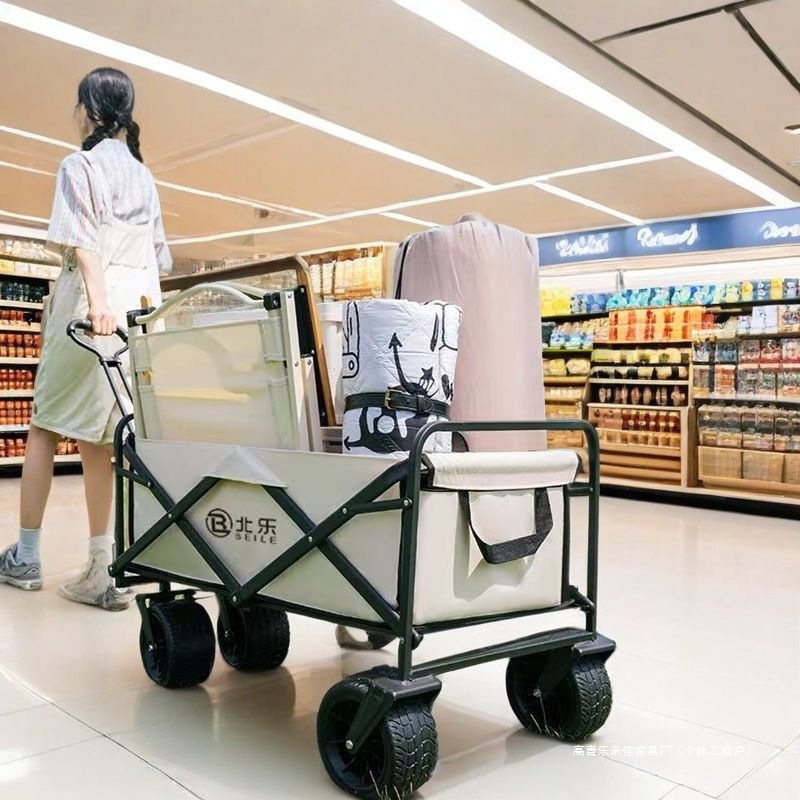 轻便露营小推车野餐车便携营地拖车购物车可折叠家用野营车