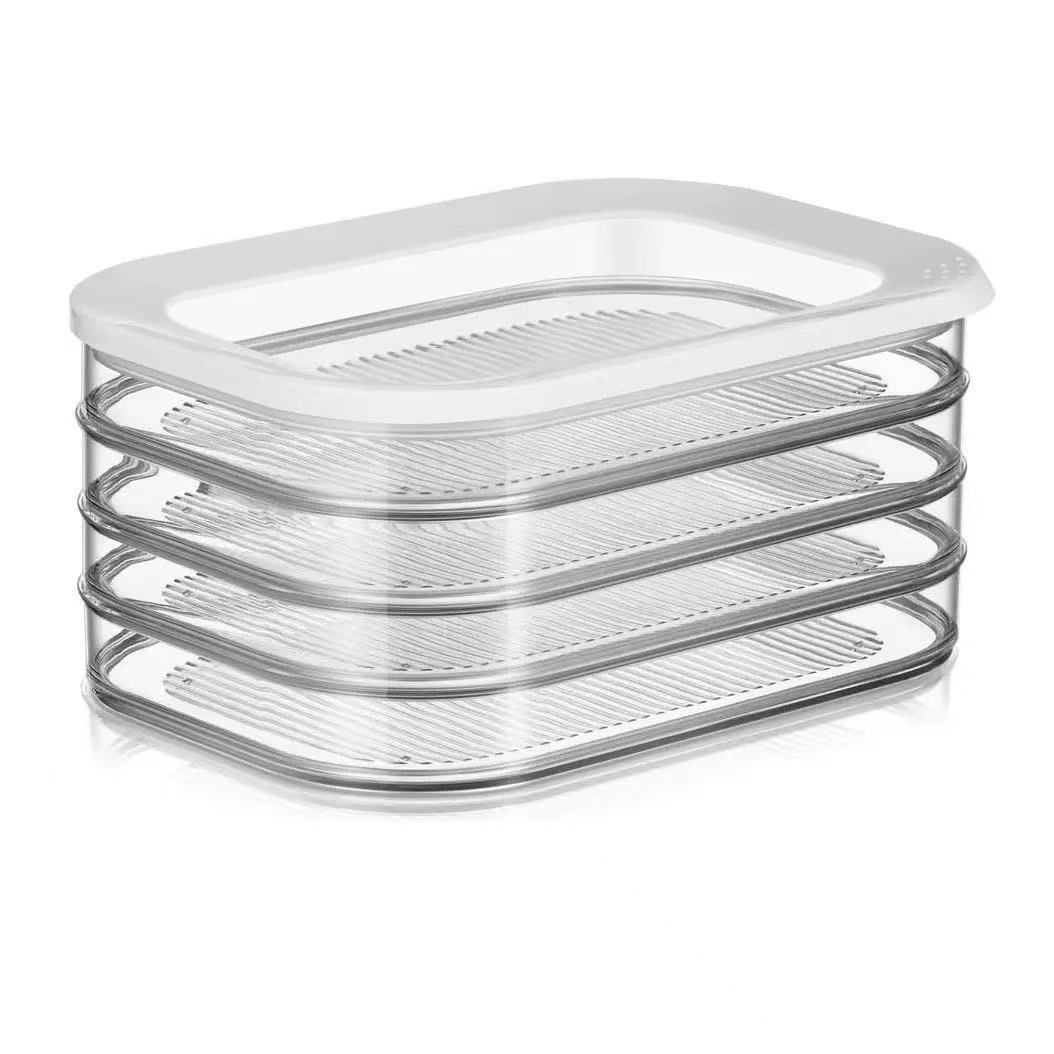 Caja sellada para tocino, superventas transfronteriza, caja de conservación de alimentos para refrigerador, caja de almacenamiento de plástico, caja transparente para carne congelada
