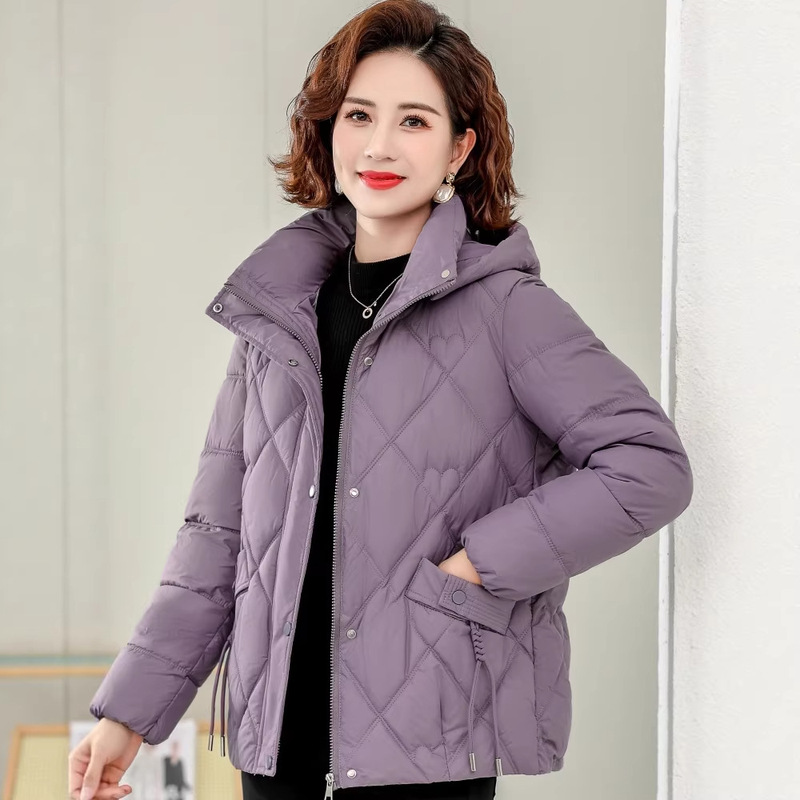 Mom's Autumn and Winter down Cotton Jacket, Middle-Aged 2026 New Style, Lightweight Cotton Coat for Middle-Aged and Young Women, Short Style