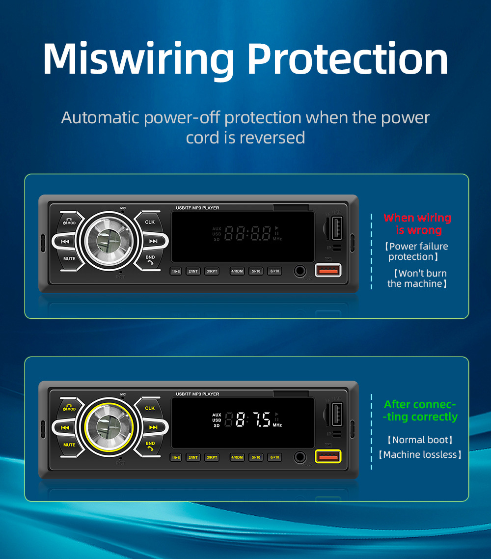 12V Positioning Car Fm Radio Stereo Remote Control Digital Bluetooth Audio Music Car Mp3 Player