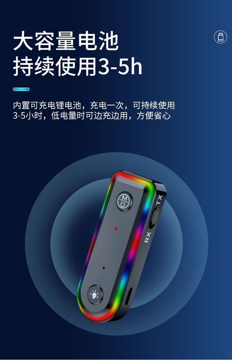 Car Wireless Bluetooth Transmitter Receiver Amplifier Plug-In Card Speaker Conversion Bluetooth Function Fm Frequency Universal Device