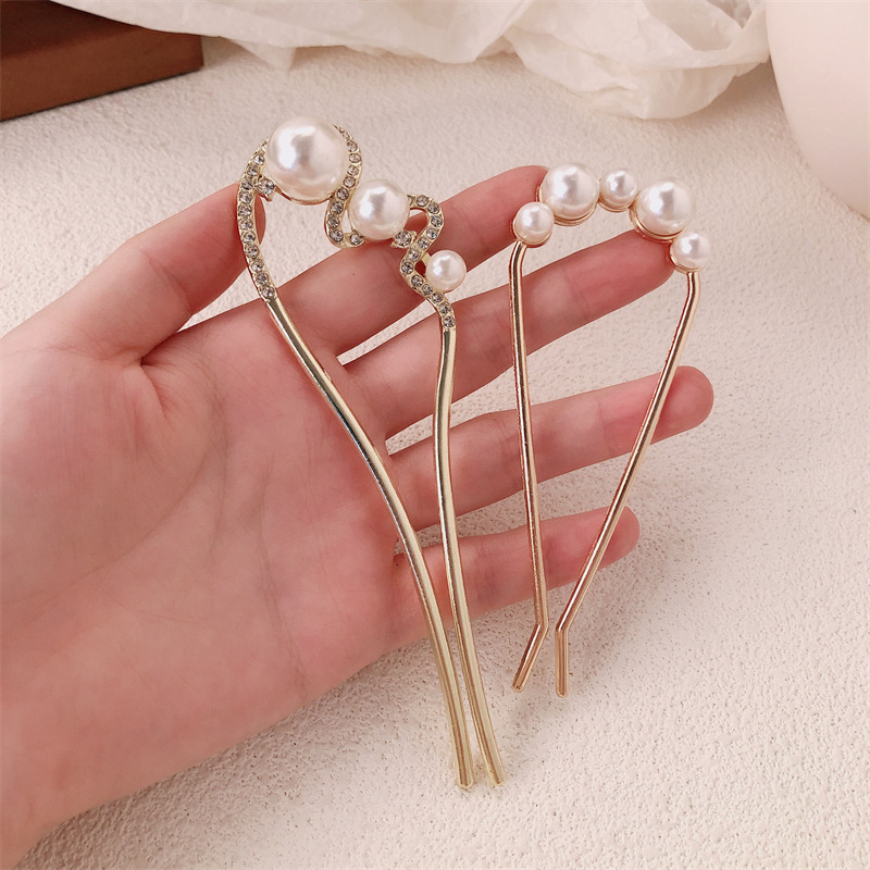 Perla de alta sensación en forma de pellizco en forma de U bola de cabeza fijación de artefactos de cabello pinzas de cabello pinzas de cabello joyas de cabello pinzas de cabello