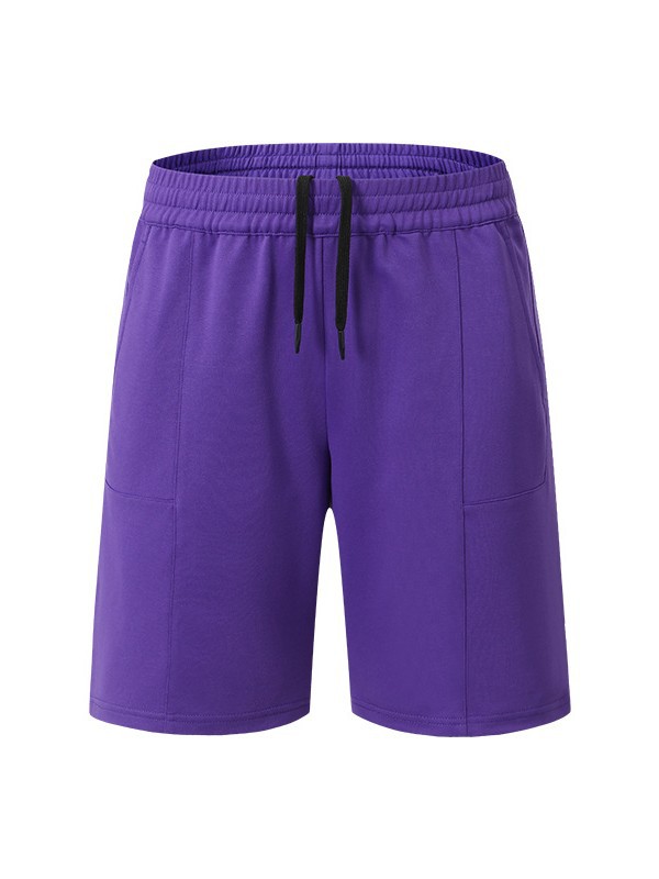 Pantalones cortos deportivos europeos y estadounidenses transfronterizos pantalones cortos delgados de color sólido pantalones de cinco puntos sueltos pantalones de playa de verano para hombres de secado rápido, transpirables y casuales