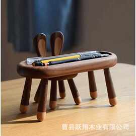 木质手机支架桌面可调节小兔小鹿手机追剧底座办公直播支架平板架