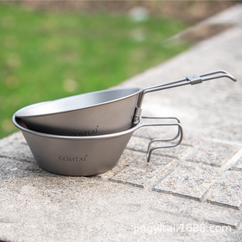 Kang titanio puro platos de titanio platos de titanio platos de platos de titanio al aire libre portátiles tazas de montaña platos de picnic equipos de picnic 300ml