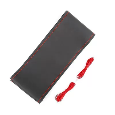 Leather Cover – Steering wheel cover - first-layer-of-pure-cowhide-non-porous-red-thread-default-item