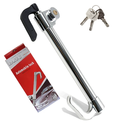 Car Steering Wheel Lock, Brake Lock, Retractable Double Hook Clutch Pedal Lock, Universal Vehicle Security Anti-Theft Lock (Car lock) - retractable-steering-wheel-pedal-lock