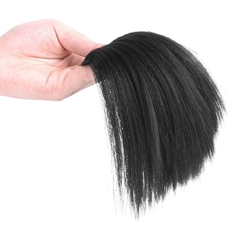 Almohadilla para el cabello cabeza femenina cabello esponjoso aumento volumen reemplazo del cabello parche invisible sin costuras engrosamiento barba de maíz alta almohadilla superior del cráneo pieza de cabello