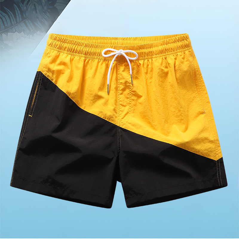 Summer Beach Shorts, Fashionable Color-Blocking Loose Sports Shorts, Quick-Dry Fitness Running Shorts, Stylish Casual Wear