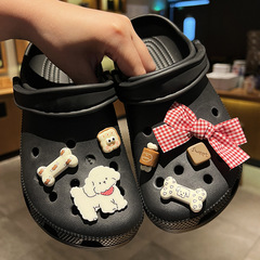 Cartoon hole shoes accessory cute bow dog shoe clip decoration accessory component shoe flower decoration clip detachable