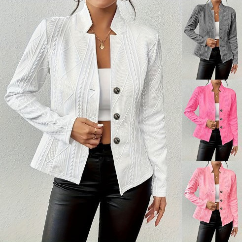 Independent Station Amazon 2025 European and American Export Autumn and Winter New Hot-Selling Button Pattern Small Suit Jacket