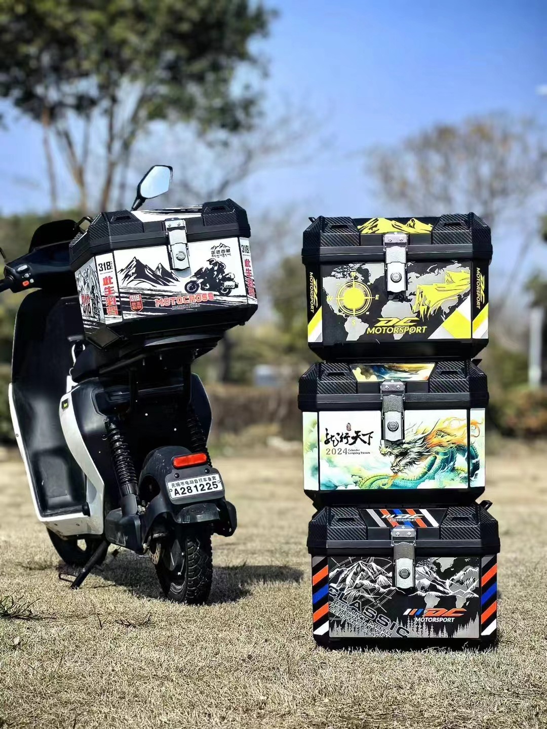 Electric car storage box motorcycle takeaway tail box battery car trunk large large capacity thick durable universal