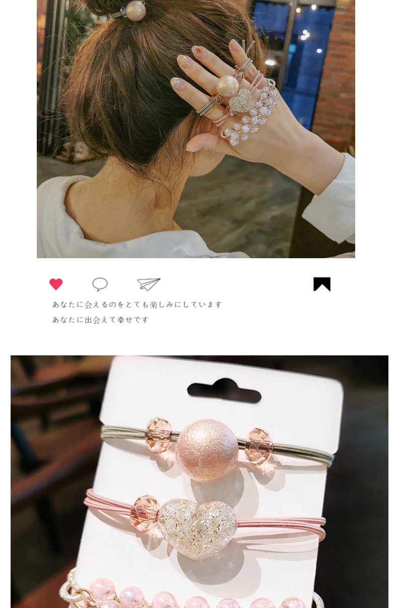 Korean Style Pearl Ball Heart-shape Hair Rope display picture 2