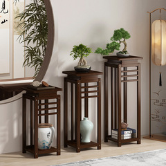 Modern Chinese style tea room Zen flower stand indoor floor standing shelf balcony outdoor flower pot stand antique item display rack