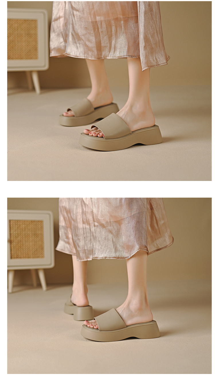 Dép sandal nữ xỏ ngón đế dày 3 cm, quai ngang mềm, chống trượt — màu đen, Trắng kem-, bạc, màu mơ chi tiết 6