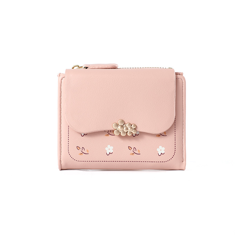 Nueva cartera de las mujeres corto simple impreso titular de la tarjeta 2024 billetera transfronteriza cremallera monedero al por mayor