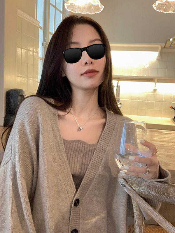 YUYUREAL 早秋气质舒适休闲针织开衫/半裙套装女|undefined