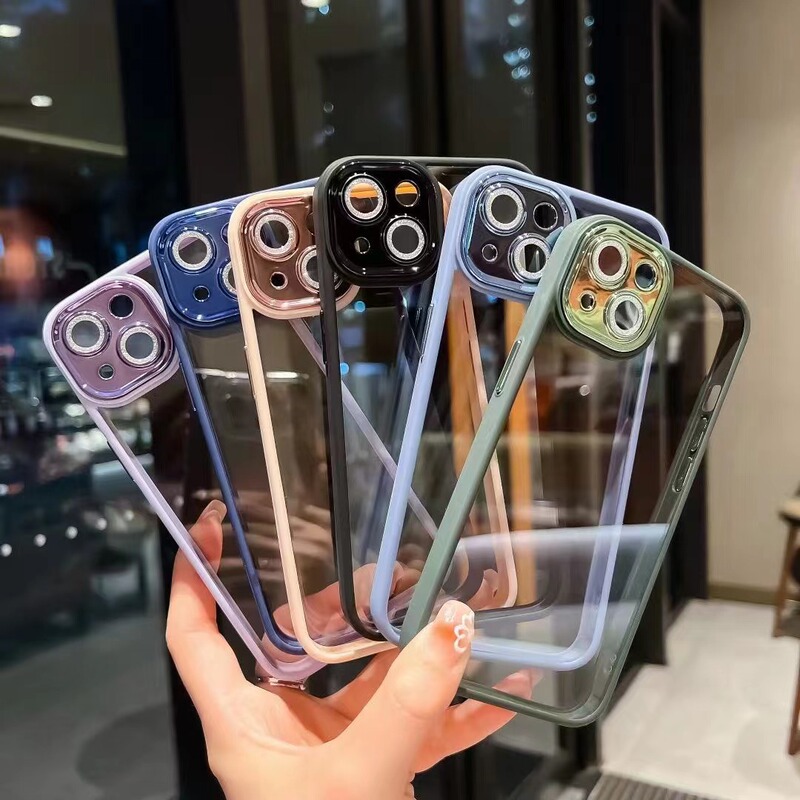 For iPhone 13 Apple 14Pro Phone Case Glitter Lens Film Full Coverage Drop-Resistant 12Max Purple Protective Case