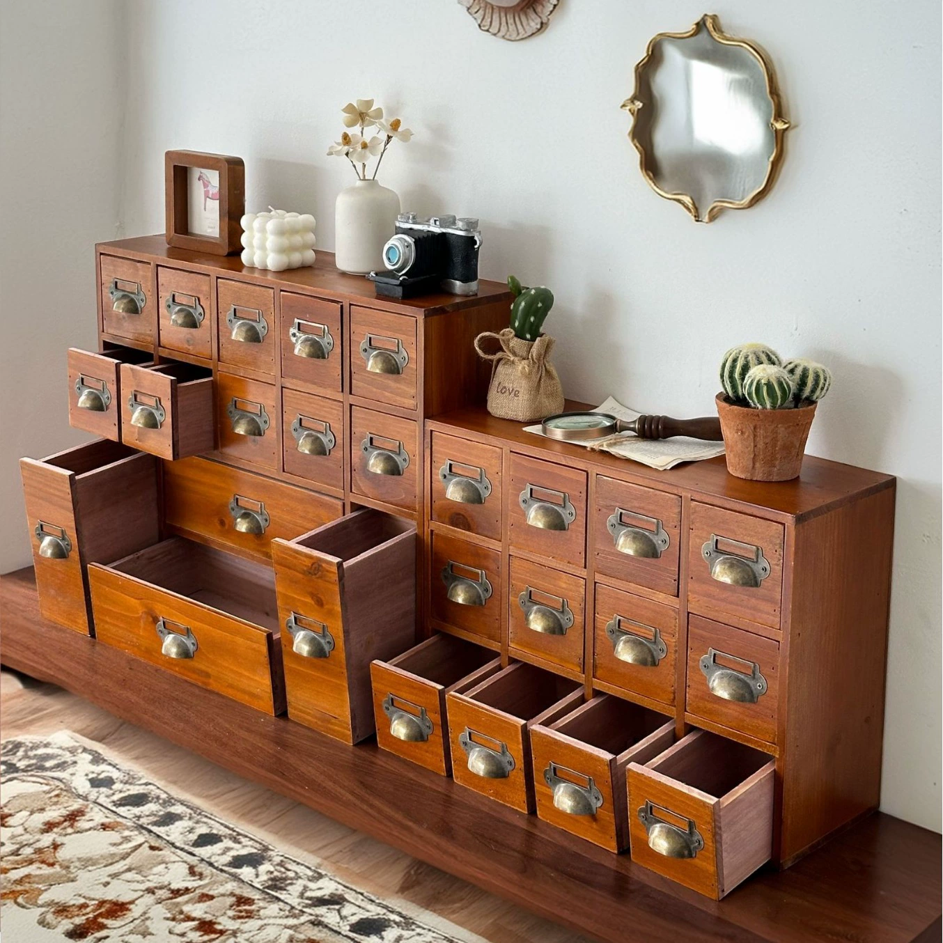 Деревянные крыльцо настольного ящика типа ключа для хранения домашнего декора для гостиной небольшой шкаф для китайской медицины пылезащитный шкаф