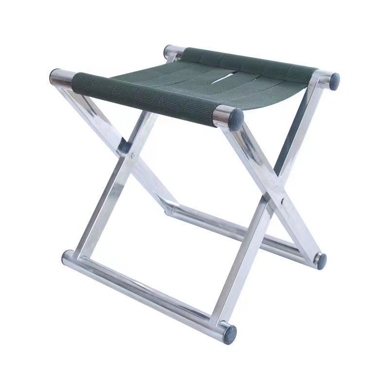 Stainless Steel Fishing Chair, Thickened for Stalls, Folding Fishing Stool, Reinforced for Outdoor Use, Thick Stainless Steel Folding Chair