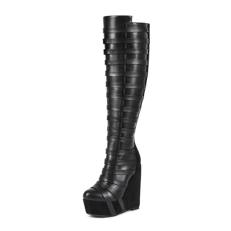 Specialized in Foreign Trade and Cross-Border Sales, Large Size High-Heeled Shoes for Women, European and American Style Wedge Heels, Thick-Soled Nightclub Boots, Amazon Ultra-High Heel Knee-High Boots Specialized in Foreign Trade and Cross-Border Sales, Large Size High-Heeled Shoes for Women, European and American Style Wedge Heels, Thick-Soled Nightclub Boots, Amazon Ultra-High Heel Knee-High Boots