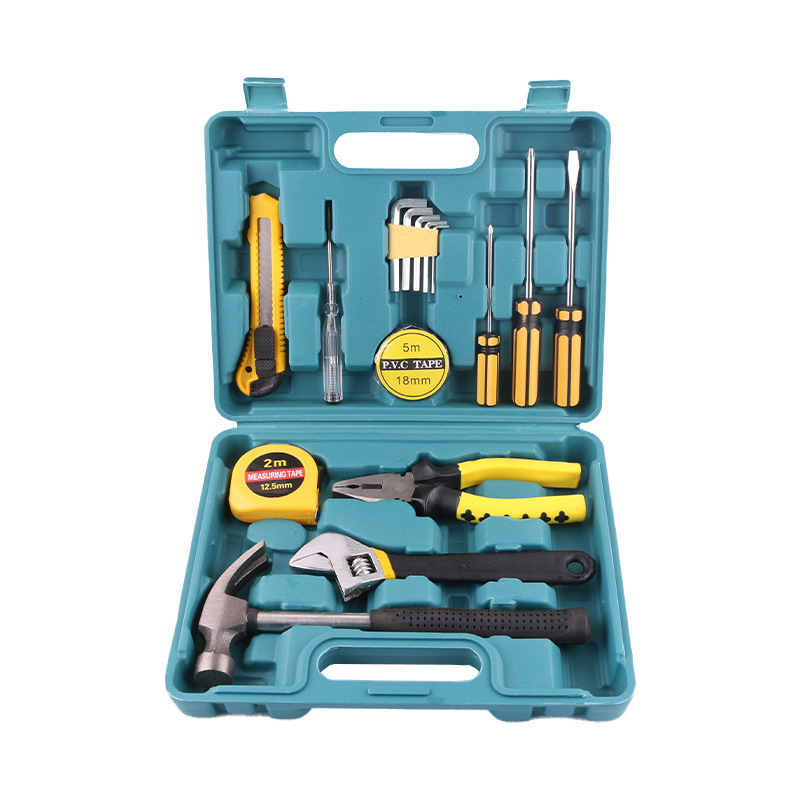 Fabricante al por mayor caja de herramientas domésticas eléctricas carpintería caja de herramientas portátil un conjunto completo de regalos multifuncionales