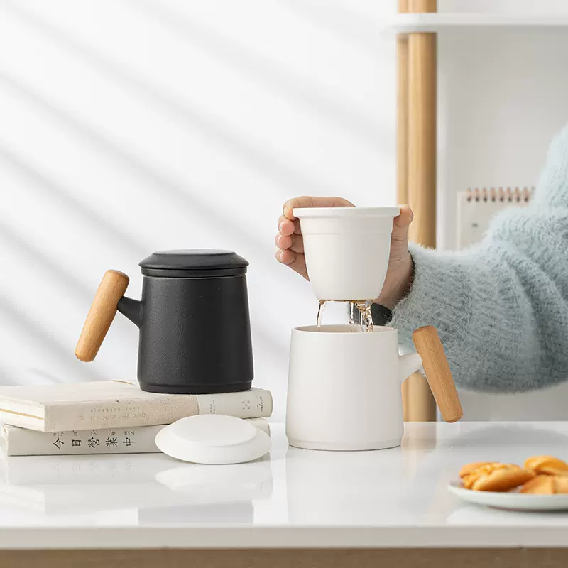 木柄陶瓷杯伴手礼套装水杯马克杯创意礼盒杯子活动纪念杯印制logo