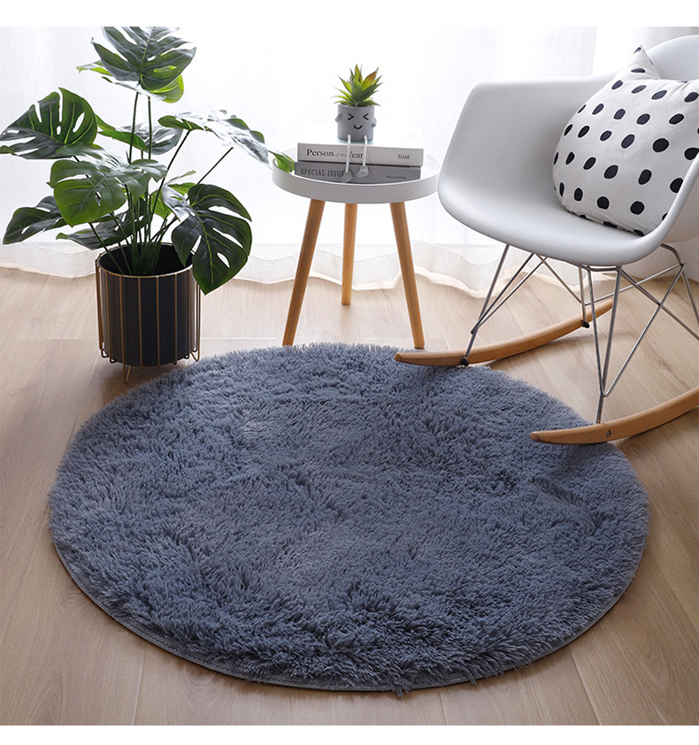 圆形地毯,地垫地毯,丝毛地毯,床边毯,简约地毯,毛绒地毯
