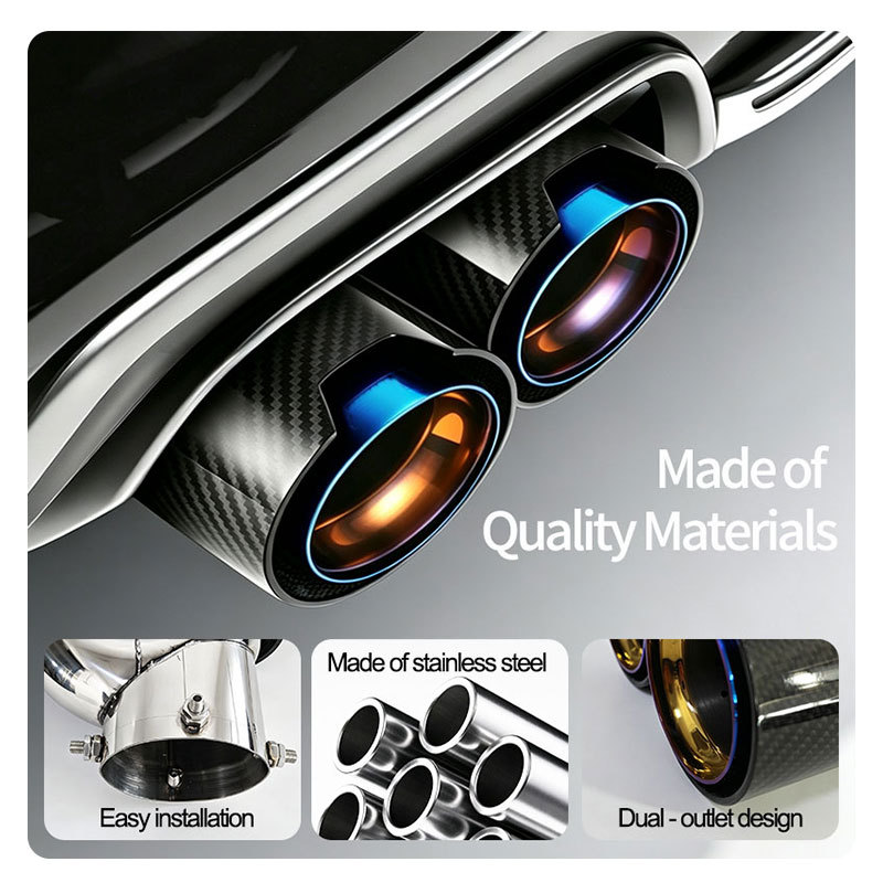 Suitable for BMW M240i 330i M340i M440i stainless steel carbon fiber exhaust modification with four tail pipes